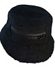 kapelusze damskie Bucket hat Z KIESZONKĄ: czarny ze strzępionym brzegiem 1