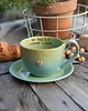 kubki Kubek ceramiczny handmade 400 ml limonkowo-turkusowy z afirmacją 2