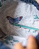 torby na ramię Duża granatowa torba z kominem patchwork 2