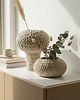 wazony Ceramiczny Wazon Rzeźbiony, Owalny Organiczny Kształt, Ceramika Wabi Sabi 1