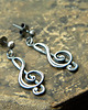 kolczyki wire wrapping klucze wiolinowe - kolczyki 1