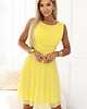 sukienki midi damskie 676-3 Sukienka na wesele z tiulową warstwą i podkreśloną talią - limoncello 4