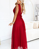 sukienki maxi damskie 687-2 Elegancka sukienka maxi z kopertowym dekoltem - bordo jasne 2