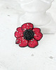 broszki Broszka KWIAT 12 ręcznie haftowana przypinka z koralikami Walentynki 2