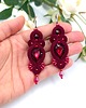 kolczyki soutache Orina kolczyki sutasz bordowe długie  wieczorowe z kryształami 1