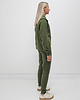 komplety damskie Anisa minimalistyczny lekko dopasowany komplet spodnie i bluza - Khaki 4