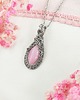 wisiory Naszyjnik Jadeit Różowy stal chirurgiczna wisiorek handmade wirewrapping 2