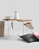 meble - stoły i stoliki - stoły Stolik boczny LUPE SOLID WOOD 30, biały minimalistyczny loftowy 4