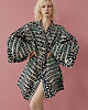 sukienki mini damskie Kimono miętowo-czarne Wildness Glow 5
