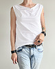 tuniki damskie Dekolt woda bluzka bez rękawów Biała 1