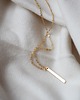 złote naszyjniki 16k Gold Plated Wide Vertical Bar Necklace 1