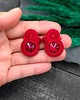 kolczyki soutache Kolczyki sutasz sztyfty czerwone nieregularne z kryształkami Ella 1