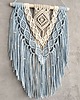 makramy Błękitna Makrama Ścienna LAZURIA z Koralikami Boho 40x60 cm 1