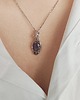 wisiory Naszyjnik Ametyst stal chirurgiczna wisiorek handmade wirewrapping 1