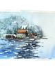 obrazy WYPRZEDAŻ SZTUKI! Akwarela Morski pejzaż oryginalny obraz 300g A4 21x30 cm 2
