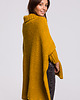 swetry damskie  Sweter ponczo z golfem - miodowy(BK-049) 3