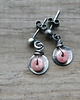 kolczyki wire wrapping maleńkie z rodochrozytem 2