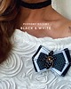 broszki Brosza Black & White z efektowym kwiatem w kropeczki New 1