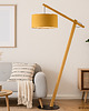 lampy podłogowe Lampa stojąca do salonu drewniana na jednej nodze TORINO 1