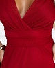 sukienki maxi damskie 687-2 Elegancka sukienka maxi z kopertowym dekoltem - bordo jasne 9
