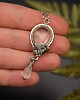 wisiory Długi wisiorek kryształ górski wire wrapping 4