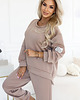 komplety damskie 689-1 Komplet dresowy damski z bluzą oversize i spodniami - cappucino 5