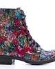 botki damskie Botki skórzane w kolorowe kwiaty (6675) 4