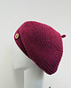 czapki damskie Wiosenny beret damski z antenką ręcznie robiony bawełna one size amarant 1