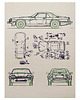 grafiki i ilustracje WYDRUK NA TEKTURZE 30X40 JAGUAR XJS pion 1