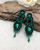 kolczyki soutache Lady kolczyki sutasz zielone wieczorowe lekkie z kryształkami 2