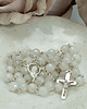 komunia - pozostałe Ręcznie robiony różaniec komunijny, biały JADEIT 6mm, SREBRO 925 2