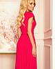 sukienki midi damskie 311-5 LILA Plisowana sukienka MALINOWA 3