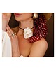 chokery Kremowy  jedwabny choker 2