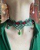 chokery Świąteczny zielony koronkowy choker w stylu Stranger Things 5