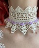 chokery Szydełkowy choker kremowo liliowy! Prześliczny. 2