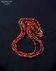 naszyjniki - inne BOHO 3-rzędowy naszyjnik z przeróżnych czerwonych małych koralików handmade 6