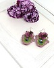 kolczyki soutache Różowo-zielone kolczyki sutasz - kolekcja Flora 3
