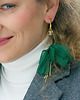 kolczyki soutache Kolczyki złote szmaragdowe kwiaty z kryształami 4