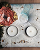 świeczniki i świece Quki - Handmade Concrete pillow for tealight with Peony in real moss 1