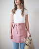 fartuchy kuchenne Lniany fartuszek zapaska DUSTY PINK 5