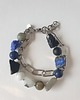 bransoletki z kamieni naturalnych Bransoletka RAW z grubym łańcuchem, lapis lazuli, czarny turmalin 2