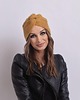 czapki damskie Ręcznie robiony turban kolor musztardowy 1