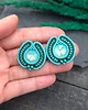 kolczyki soutache Kolczyki sutasz sztyfty turkusowo zielone okrągłe Amber 1