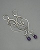 kolczyki wire wrapping Długie kolczyki z ametystami wire wrapping ametyst 1