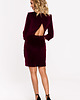 sukienki mini damskie Sukienka welurowa-bordowa(M-637) 1