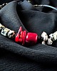korale Elegancki naszyjnik z jaspisu dalmatyńskiego, korala i krzemienia Handmade 4