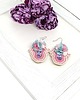kolczyki soutache Różowo-kremowe kolczyki sutasz - kolekcja Flora 4
