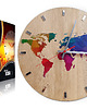 zegary Zegar  DĄB World Mapa Świata Czarna 33,5cm 3
