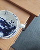 kubki i filiżanki Porcelanowa filiżanka w niebieskie kropki ze spodkiem 4