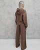 komplety damskie Lucia komplet z rozpinaną bluzą i szerokimi spodniami Milk Chocolate 2